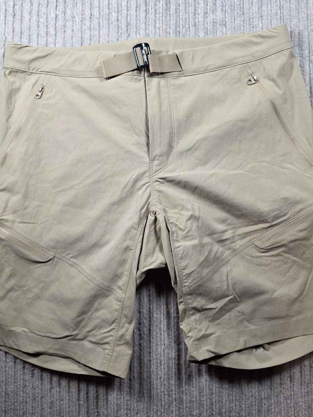 Mens Arcteryx Lefroy Shorts Belted Lightweight Hiking Outdoor Khaki Sz 34 Mint!